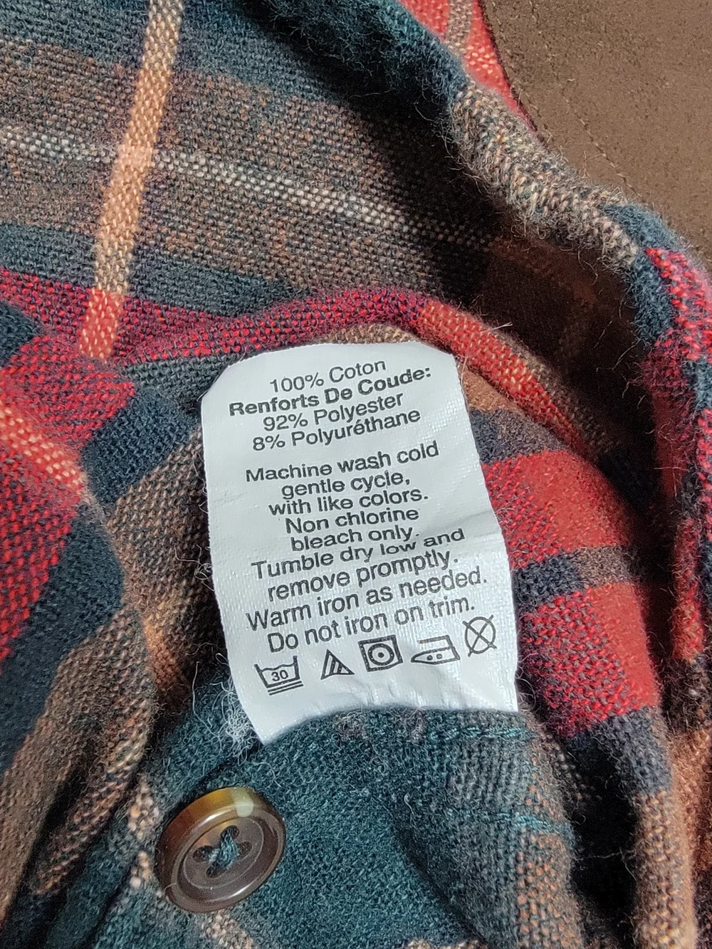 J.Crew Men's L Plaid Flannel Shirt Button Down Red Green Elbow Patches Western